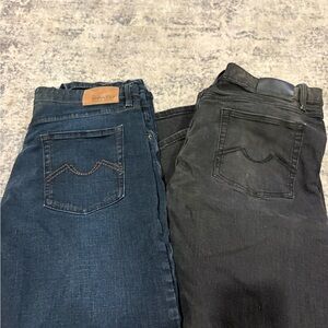 Urban Star Men's Black and Dark Blue Jeans 38 x 30
